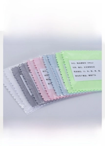 Detailed view of 8x8cm colorful microfiber polishing cloths for jewelry cleaning