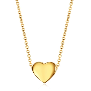 Heart Pendant Necklace 304 Stainless Steel 18K Gold Plated Simple Polished Clavicle Chain Jewelry For Women