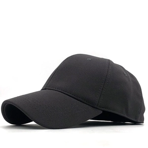 Dark grey textured baseball cap with breathable fabric and curved brim on white background