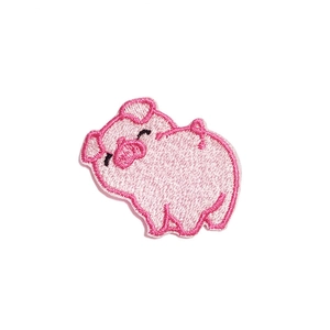 Cute pink pig cartoon embroidery patch for DIY clothing hats and bags decoration
