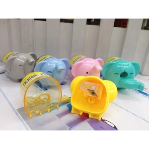 Cartoon elephant pencil sharpener in multiple colors for students and school stationery
