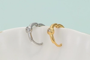 Minimalist 18K gold and silver plated hoop earrings with micro-set cubic zirconia stones