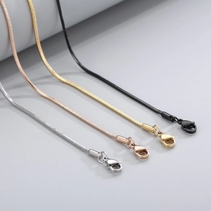 Minimalist Stainless Steel Snake Chain Necklace Polished Square Bone Clavicle Chain For Men Women Daily Wear Jewelry