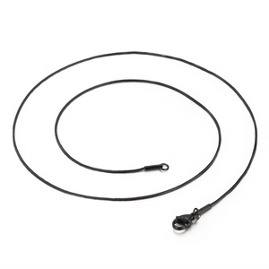 Minimalist black stainless steel square snake chain necklace with lobster clasp