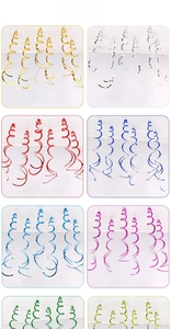 Glossy PVC ceiling swirl decorations available in 8 vibrant metallic colors