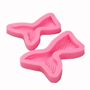 Deux moules en silicone rose queue de sirène pour fondant et chocolat outils de pâtisserie