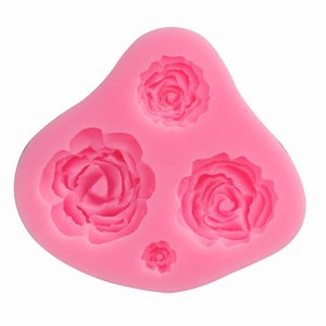 Rose Flower Silicone Mold For Fondant Cake Chocolate DIY Baking Decoration Pink Gray Flexible Silicone Craft Molding Tool