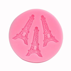 Eiffel Tower Fondant Cake Mold Silicone Baking Tool For Chocolate Soap Resin Sugarcraft Pink Round DIY Home