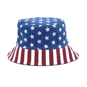 Chapeau Bob Drapeau Américain Imprimé Étoiles Et Rayures Toile Protection Solaire Pliable Réversible Extérieur Pour Femmes Hommes