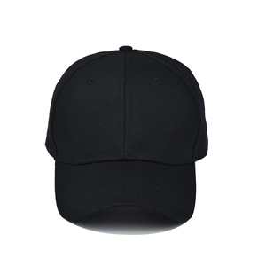 Classic black cotton baseball cap with high ponytail hole and adjustable strap back