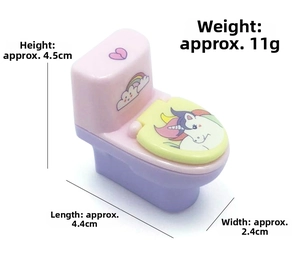 Detailed size view of unicorn mini toilet pencil sharpener with 4.5cm height
