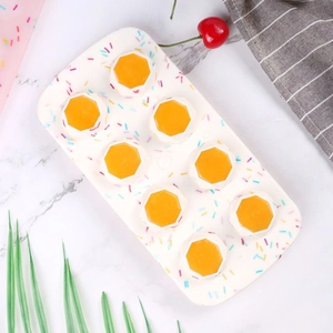 Silicone baby food mold tray with colorful sprinkle design, detail view for kitchen tool.