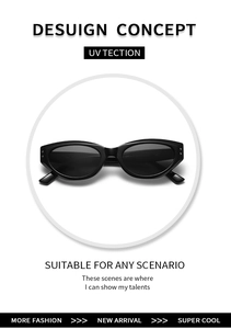 Detailed view of vintage black cat-eye sunglasses with metal dots and UV protection