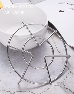 Macro detail of high-quality 304 stainless steel round trivet and cooling rack