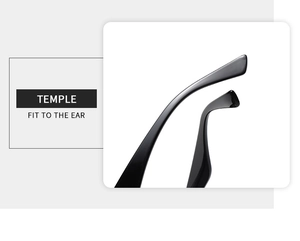 Détails des branches ergonomiques noires brillantes pour un maintien optimal de l'oreille