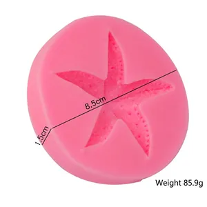 Moule en silicone étoile de mer rose pour décoration de gâteau fondant de 8,5cm