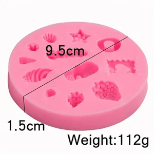 Pink silicone mold for DIY strawberry waffles and chocolate with 9.5cm diameter