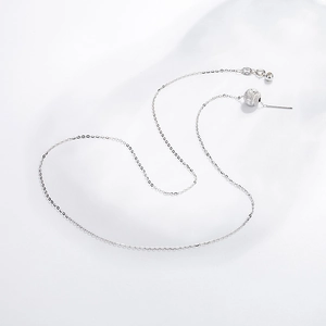 Detailed macro view of S925 sterling silver chain with a frosted star texture metal bead