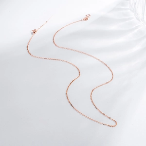 Adjustable rose gold S925 sterling silver chain with sliding bead and needle