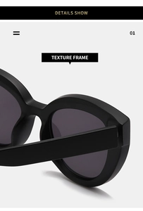 Detailed shot of thick black sunglasses frame and high-quality hinge craftsmanship