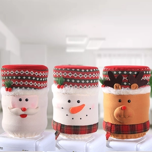 Christmas Water Dispenser Bucket Cover Dustproof Decorative Knitted Plush Santa Claus Snowman Reindeer Cartoon Holiday