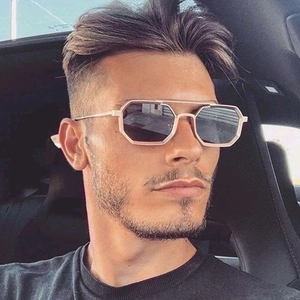 Steampunk Double Bridge Polygonal Sunglasses Retro Octagonal Metal Frame UV400 Eyewear For Men And Women Fashion
