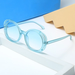 Oversized Round Sunglasses Women PC Frame Hollow Design UV400 Protection Trendy Fashion Eyewear For Travel