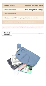 Internal structure of elephant leather coin purse with card slots and keychains