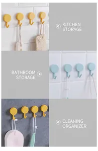 Three-branch rotating hooks used for kitchen, bathroom, and cleaning tool storage