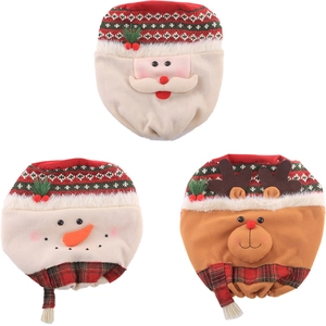 Three-piece Christmas water dispenser covers with Santa Claus, Snowman and Reindeer motifs