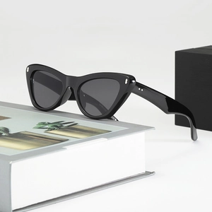 Lunettes De Soleil Yeux De Chat Vintage Pour Femmes Protection UV400 Monture PC Détail Rivet Métal Mode Rétro