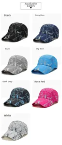Detail view of quick-dry baseball cap featuring breathable mesh and geometric pattern