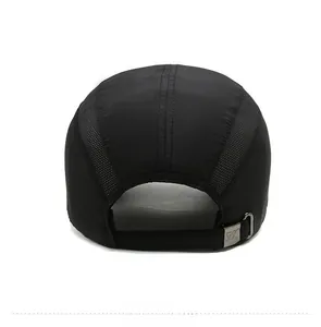 Back view of quick-dry baseball cap with breathable mesh panels and adjustable buckle
