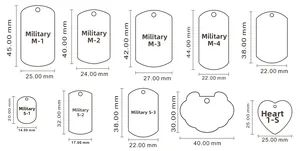 Detailed technical specifications and dimensions for stainless steel military dog tags