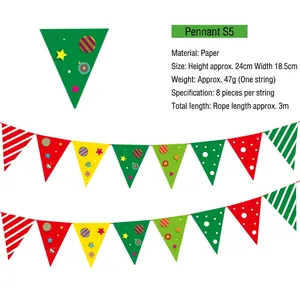 Detail view of festive paper bunting banner set with colorful dots and stars for party decor
