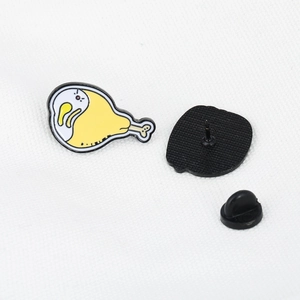 Funny chicken leg enamel pin with yellow and white plating for bags and jackets