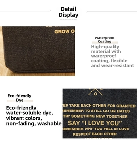 Detail of waterproof canvas bag showing eco-friendly dye texture and durable fabric