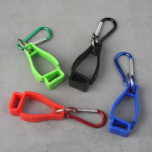 Multifunctional work glove clips with aluminum D-rings in four different colors