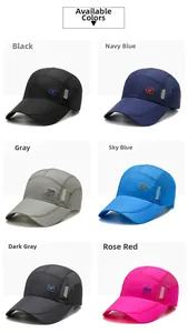 Selection of six quick-dry sports caps featuring breathable white mesh side panels