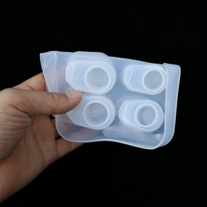 Detailed view of flexible semi-transparent silicone mold for DIY resin ring crafting