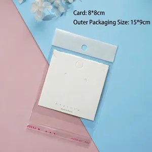 Detail of 8x8cm jewelry display card and 15x9cm self-sealing transparent OPP plastic bag