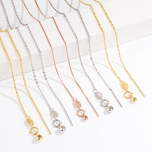 S925 Sterling Silver Adjustable Universal Necklace Chain For Women With Pin Needle End For Pendants Minimalist Jewelry