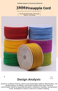 Detailed view of 3mm braided cords in vibrant colors for DIY jewelry making and crafts
