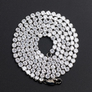 Hip Hop Tennis Chain Necklace Titanium Steel Iced Out Zirconia Streetwear Jewelry For Men Women