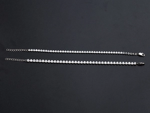Detail of hiphop iced out tennis bracelets with sparkling rhinestones and lobster clasp