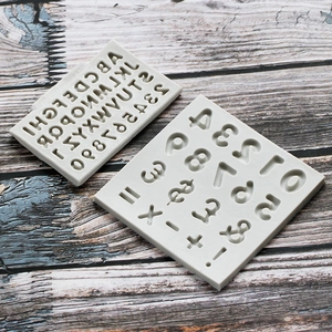 Lot de moules en silicone lettres et chiffres pour décorations de gâteaux et chocolats