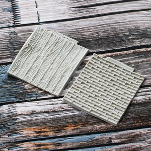 Silicone fondant molds with realistic wood grain and brick wall textures for cake DIY