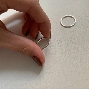 925 Sterling Silver Minimalist Ring For Women Thin Square Line Polished Plain Band Jewelry Simple Style