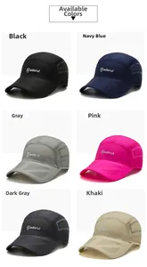 Selection of six colors for breathable mesh sports baseball caps with laser-cut holes