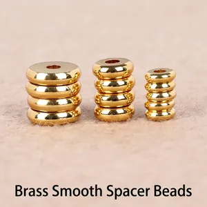 Copper Spacer Beads Flat Round Disk Washer Gaskets For DIY Jewelry Making Bracelet Necklace Crafting Polished Gold Color